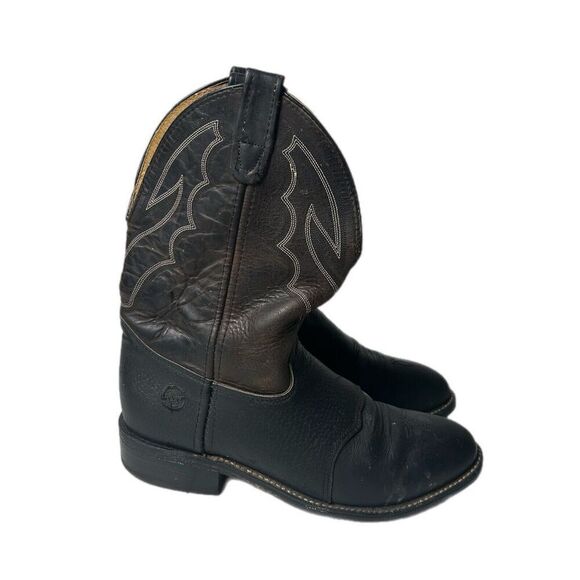 Double H Black Leather Cowboy Western Boots Men\'s US Size 10 D